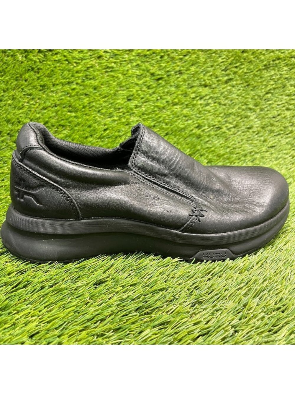 Kuru Kivi 2 Womens Size 6.5D Triple Black Classic Walking Leather Slip-On Shoes